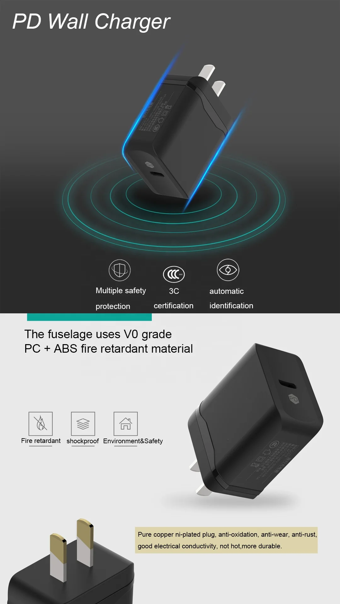 18 Вт Быстрая зарядка USB зарядное устройство типа C PD Быстрая зарядка настенное зарядное устройство для мобильного телефона 11 Pro Max