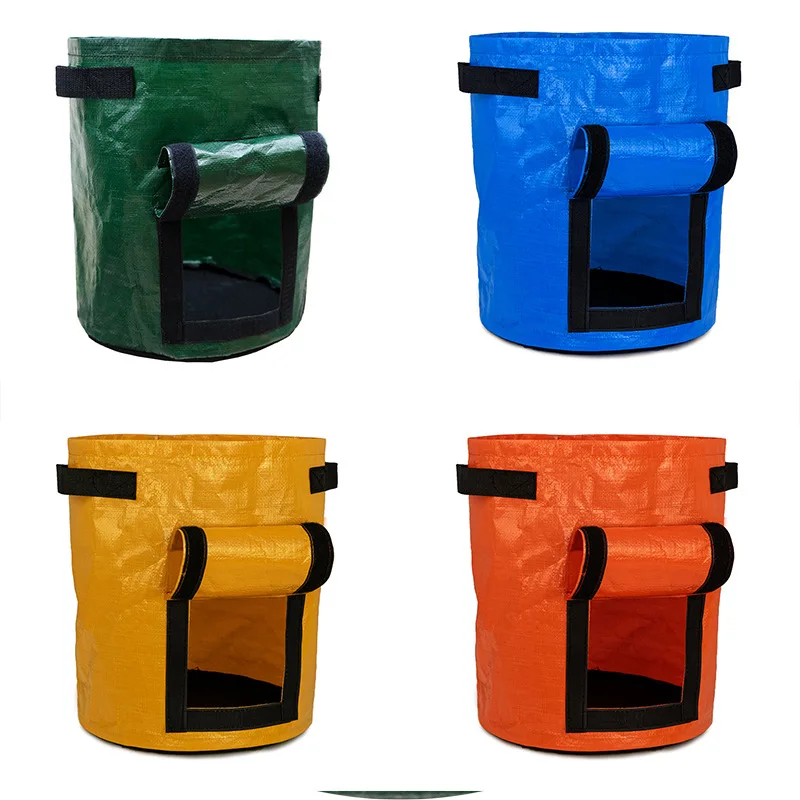 Wholesale Factory Green PE Planting Bag for Outdoor Gardening Breathable Beauty Bag for Potato Fertilizer Grow Grow Bag