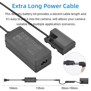 Kingma LP-E6 LPE6 Dummy Battery Kit with AC Power Supply Adapter product image