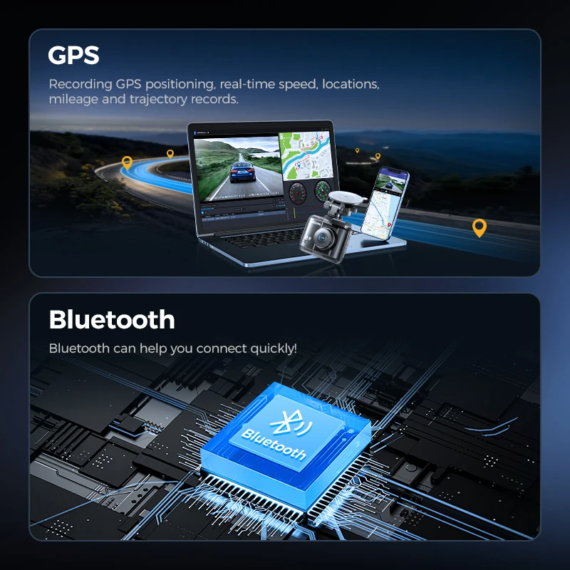 AZDOME GS63H Pro Built in WiFi GPS  Dash Cam 2.4 Inch Screen 4k Dashcam in Car DVR Camera Video Recorder