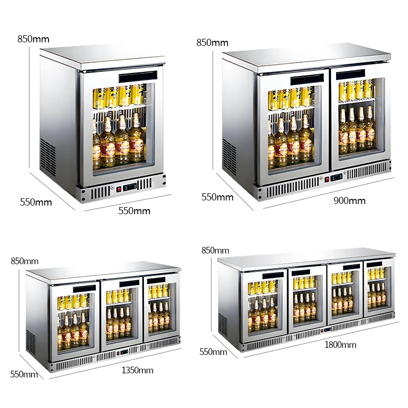 Bindose Single-Temperature Stainless Steel Back Bar Table Freezer Display Beverage Drink Beer Cooler Freezer & Fridge Counter