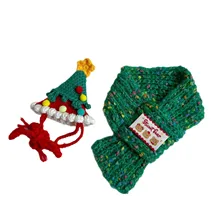 Christmas Pet Hat and Scarf Set for Cats and Dogs - Pet Birthday Hat for Small Dogs - Small Dog Water Towel - Christmas Hat