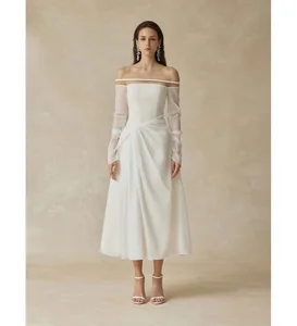 Bettergirl 2025 new niche design elegant long sleeved waist cinched dress