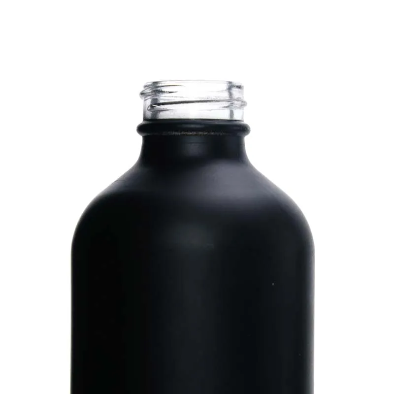 Matte Black Glass Bottles 500ml Cosmetic Bottles With Bamboo Lotion ...