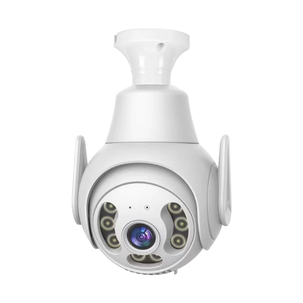 Unique Design 3MP CCTV WIFI Camera Motion Detection Waterproof Surveillance Outdoor E27 Bulb PTZ Camera