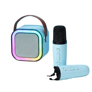 Party RGB Colorful Light Sound Portable Mini Wrireless Microphone Karaoke Speaker Manufacturers Gifts