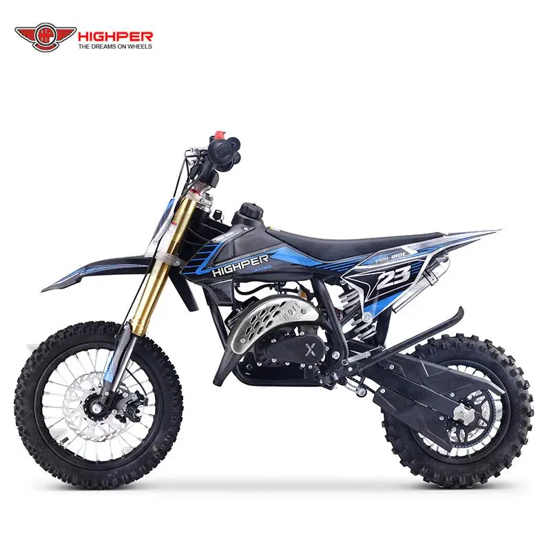 Minicross 50cc Pocket Bike Cross Epa Motorcycles 2Stroke Dirt Bike with CDI Ignition Air Cooled Engine Disc Brake F/R Kick Start
