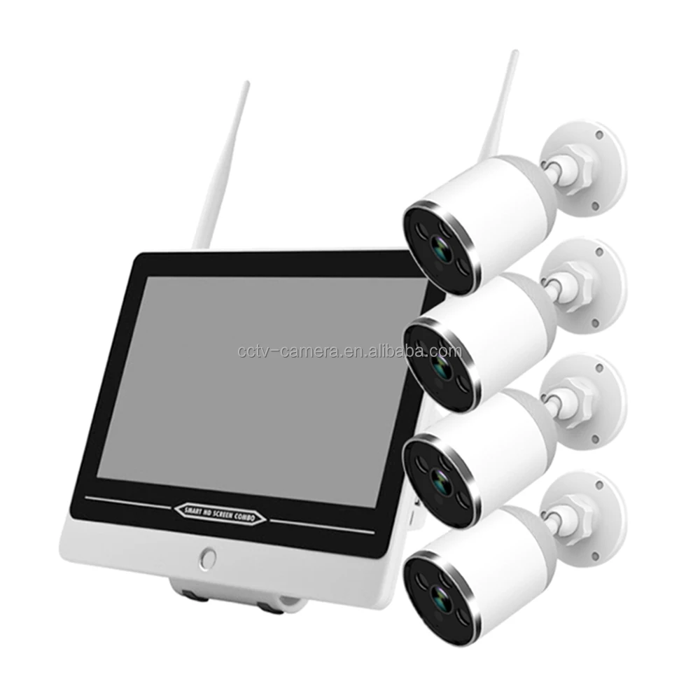4 CH All in One NVR Plus Monitor Display Wireless IP Camera WiFi Tuya Smart NVR LCD Kits