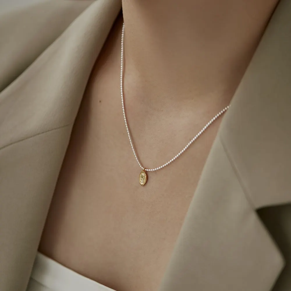 KAKODIY Fashion Jewelry Elegant 18K Gold Plated 925 Sterling Silver Pendant Necklace Women's Flower Coin Necklace detail 2