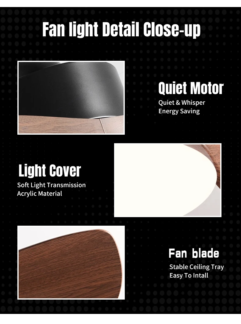 product led ceiling fan with light quiet bedroom 52 inch reversible bldc motor abs blades 6 speeds-11