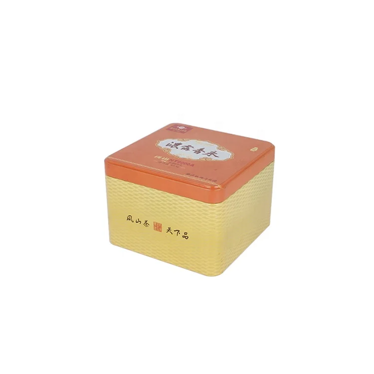 Square Custom Printed Tin Box Packaging Tea Metal Boxes