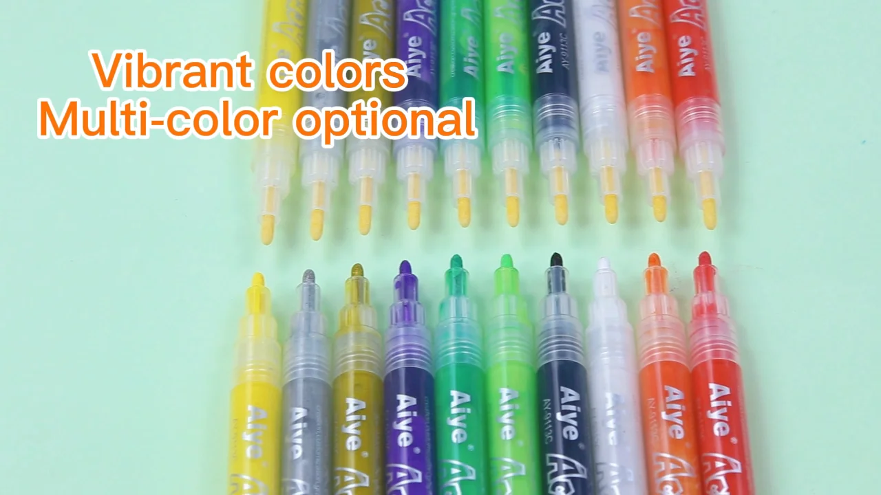 Black White Acrylic Permanent Paint Marker Pen For Ceramic Rock Glass