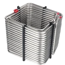 Square Two Way Cooling Coil Stainless Steel Jockey Box Coil Chiller 5/16''OD Tube Cooler for Homebrew Draft Beer Box Kegerator
