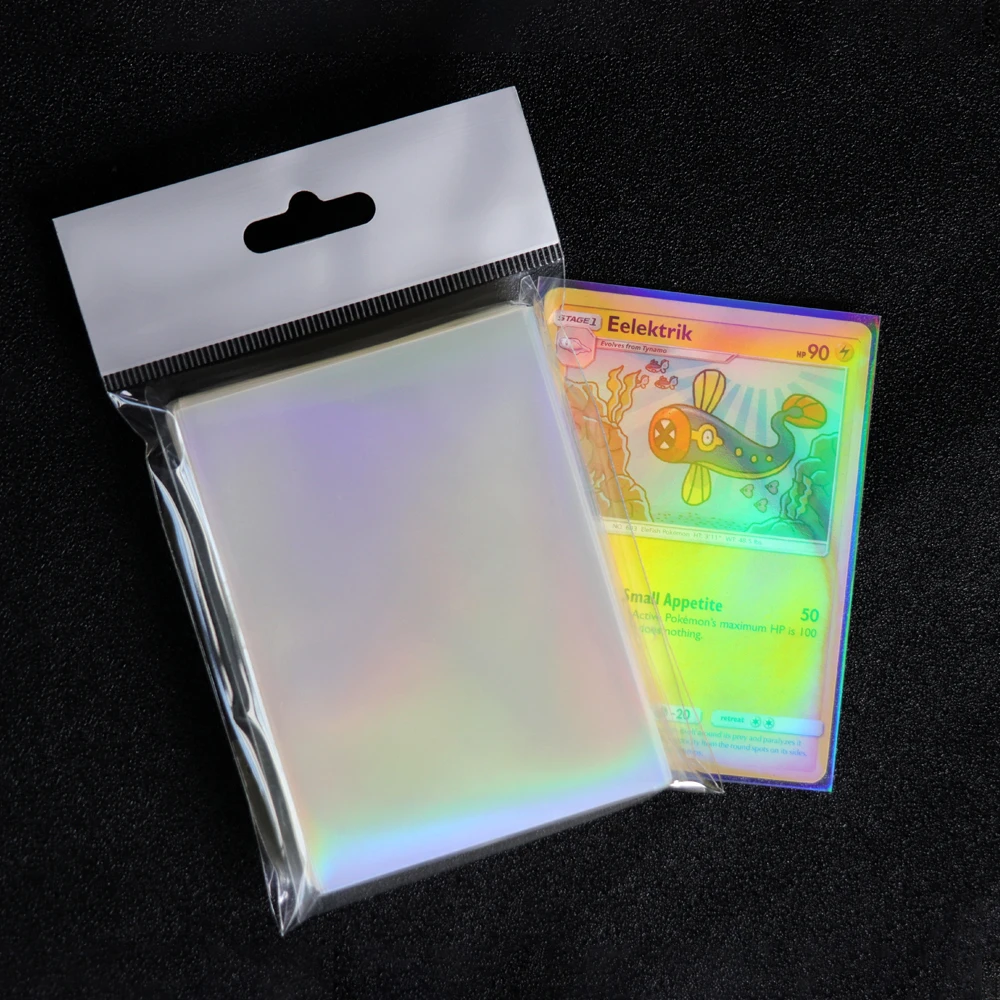 500counts  Premium Thickness Double Clear RAINBOW EFFECTS HOLOGRAM CARD SLEEVES, holographic card sleeves