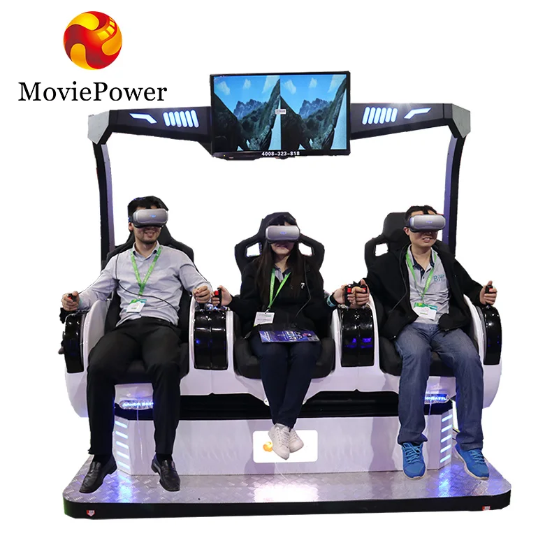 Virtual Reality Simulation Rides 3 Seats 9d 360 Vr Cinema Motion Chair Shooting Interactive Games for Shopping Mall and Fun City