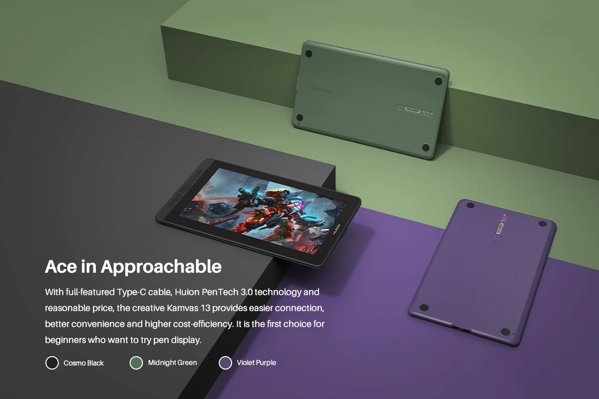 Huion Kamvas 13 Lifelike Drawing Experience 13.3 Inch 120% SRGB