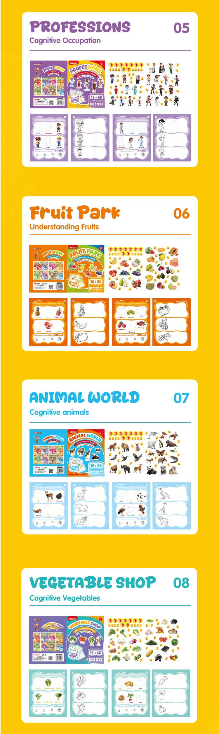 product custom 2026 keybaby learning traceable magic books early educational reward sticker  coloring books for children-9