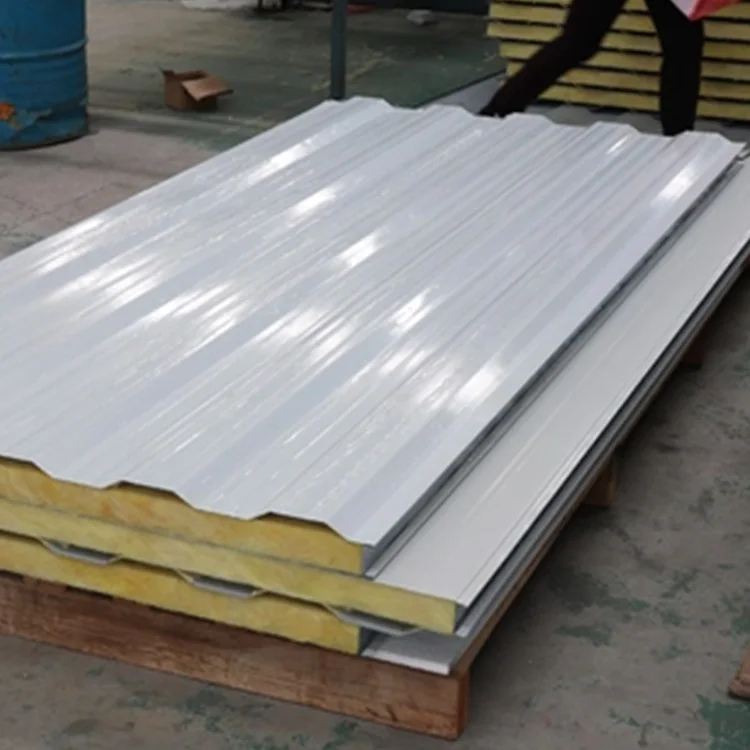 Modern Glass Wool Board for Roof Heat & Sound Insulation Special Sandwich Panels Partition for Hotel Cold Room & Workshop