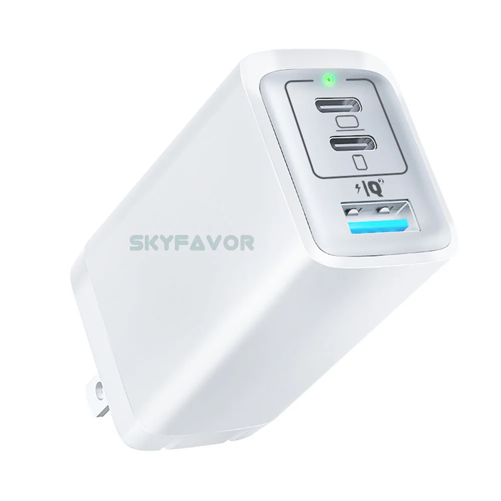 65W Gallium Nitride Charger with 3 USB Ports - Fast & Safe