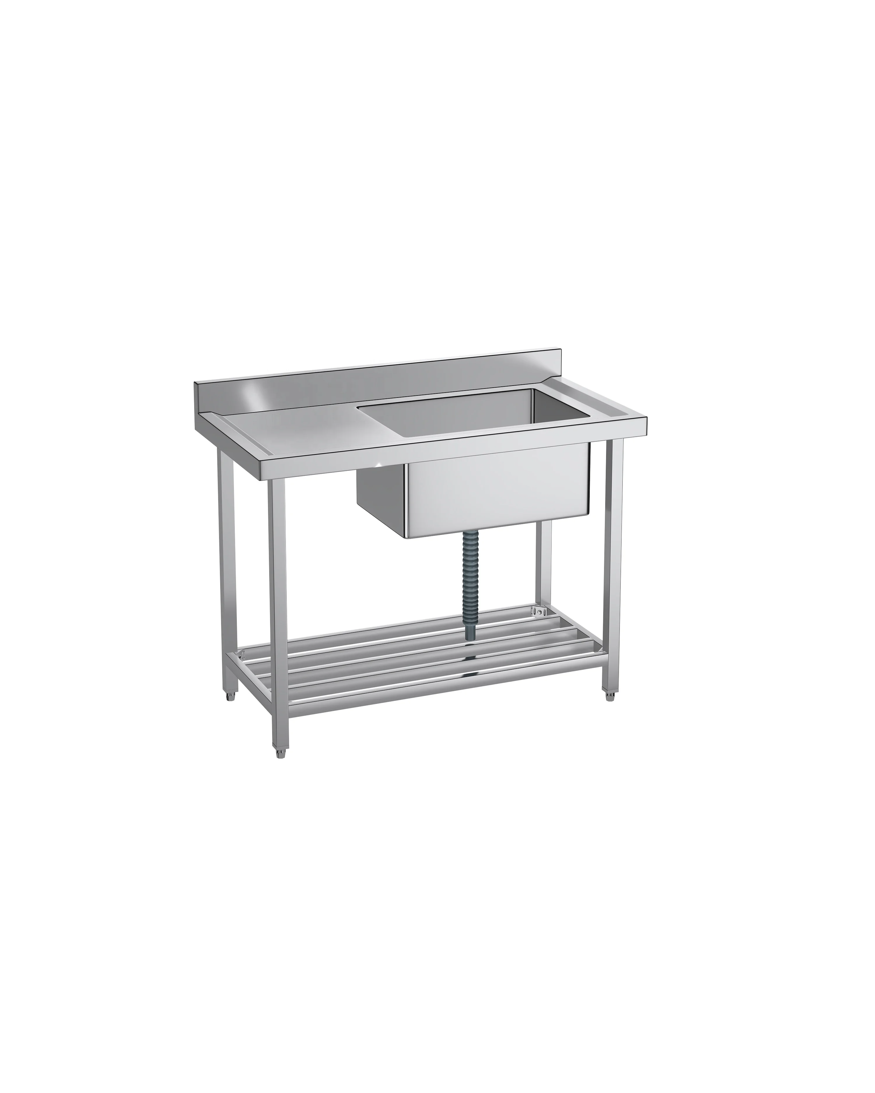 Раковина для лаборатории из нержавеющей стали металлическая лабораторная раковина больницы ручная мойка с нижней полкой и одной чашей Рабочий