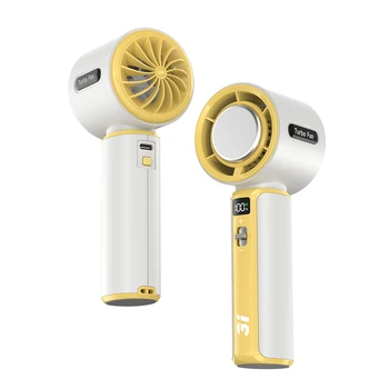 Modern 100 Speeds Adjustable Digital Display Air Conditioner Fan Portable Handheld Ice Cooling Fan for Office Travel Home Hotel