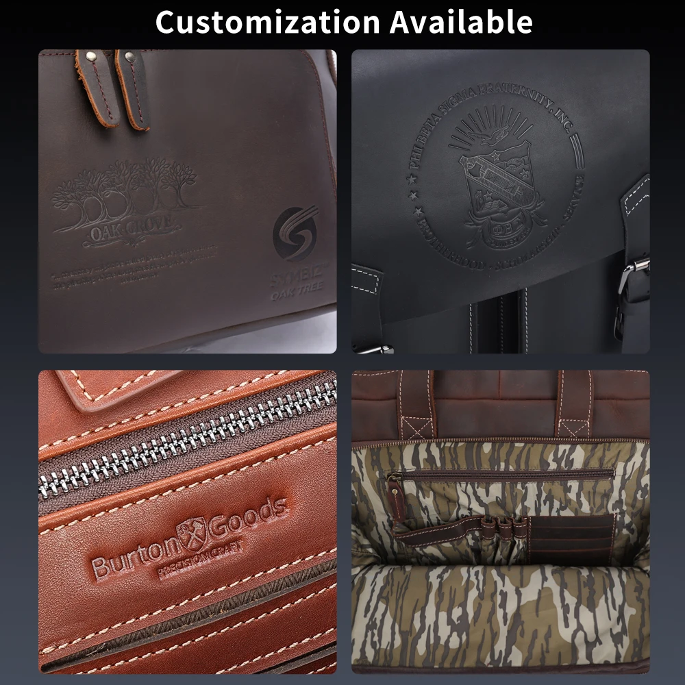 New Arrival Crazy Horse Leather Cowhide Briefcase Messenger Business Portfolio Bag Men Genuine Leather Laptop Briefcases for Men