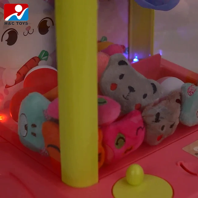 Children Simulate Mini Claw Crane Doll Machine Toy with Music and Light Cartoon Claw Machine Plush Toys