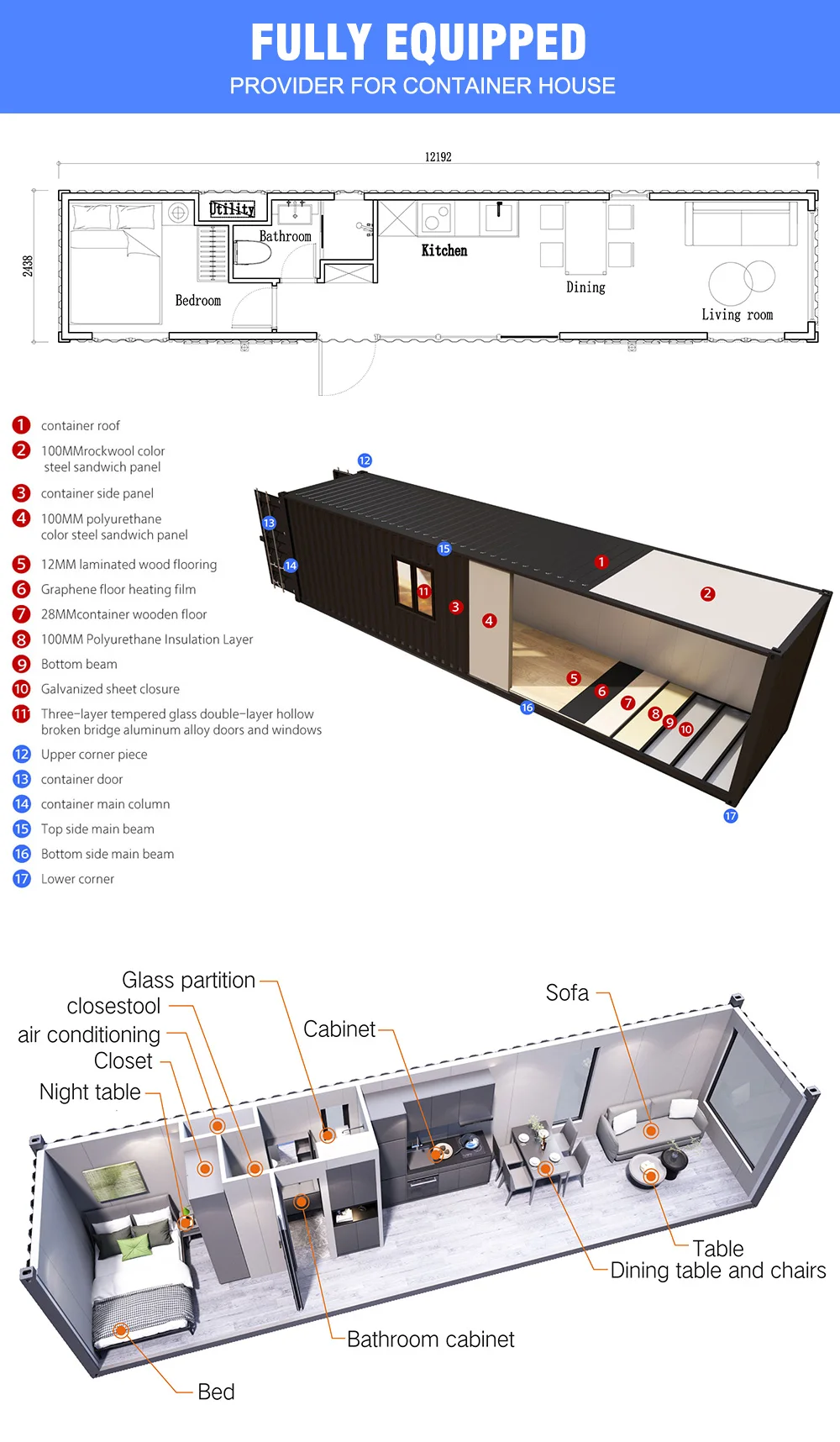 Wholesale Shipping Container 40ft Prefab Shipping Container Homes For