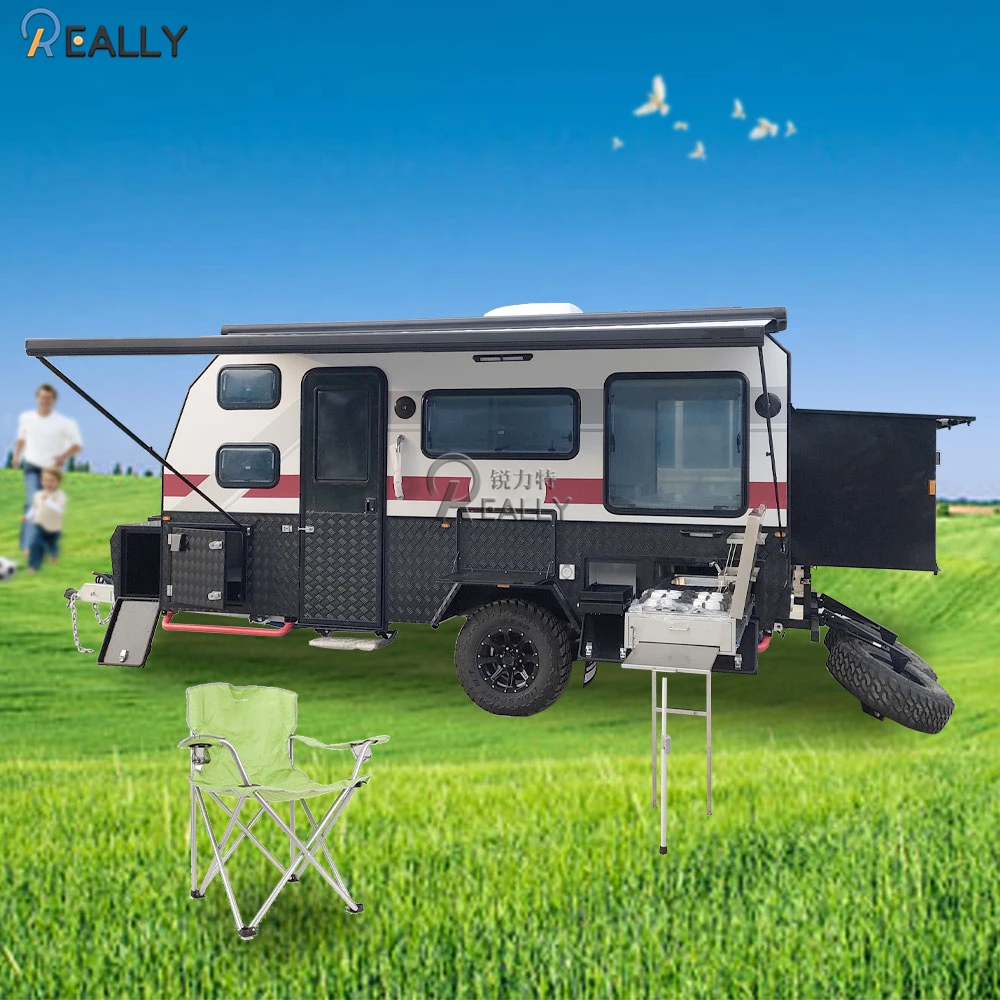 Family Off Road Caravan Travel Trailer Rv Camper With Customized Door