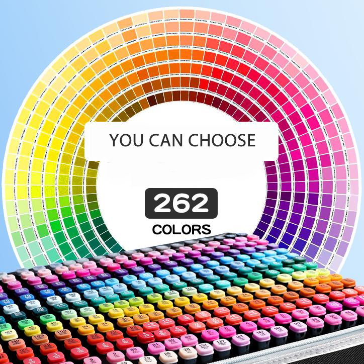 Cheap Wholesale 12 30 40 80 100 120 168 204 262 Color Dual Tip Marker