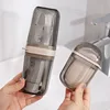 Juego de jabonera + vaso para pasta de dientes - gris transparente