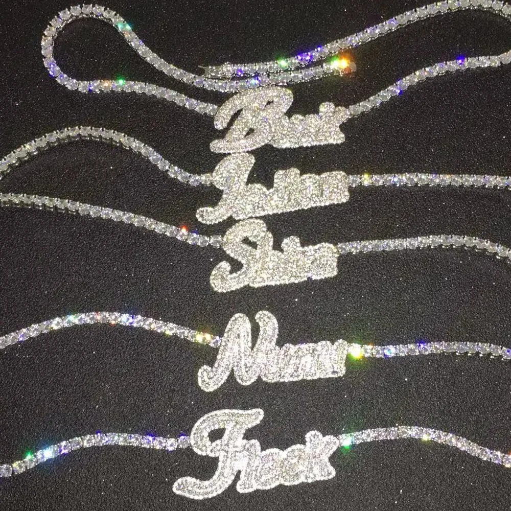 Custom Logo Name Tennis Pendant 