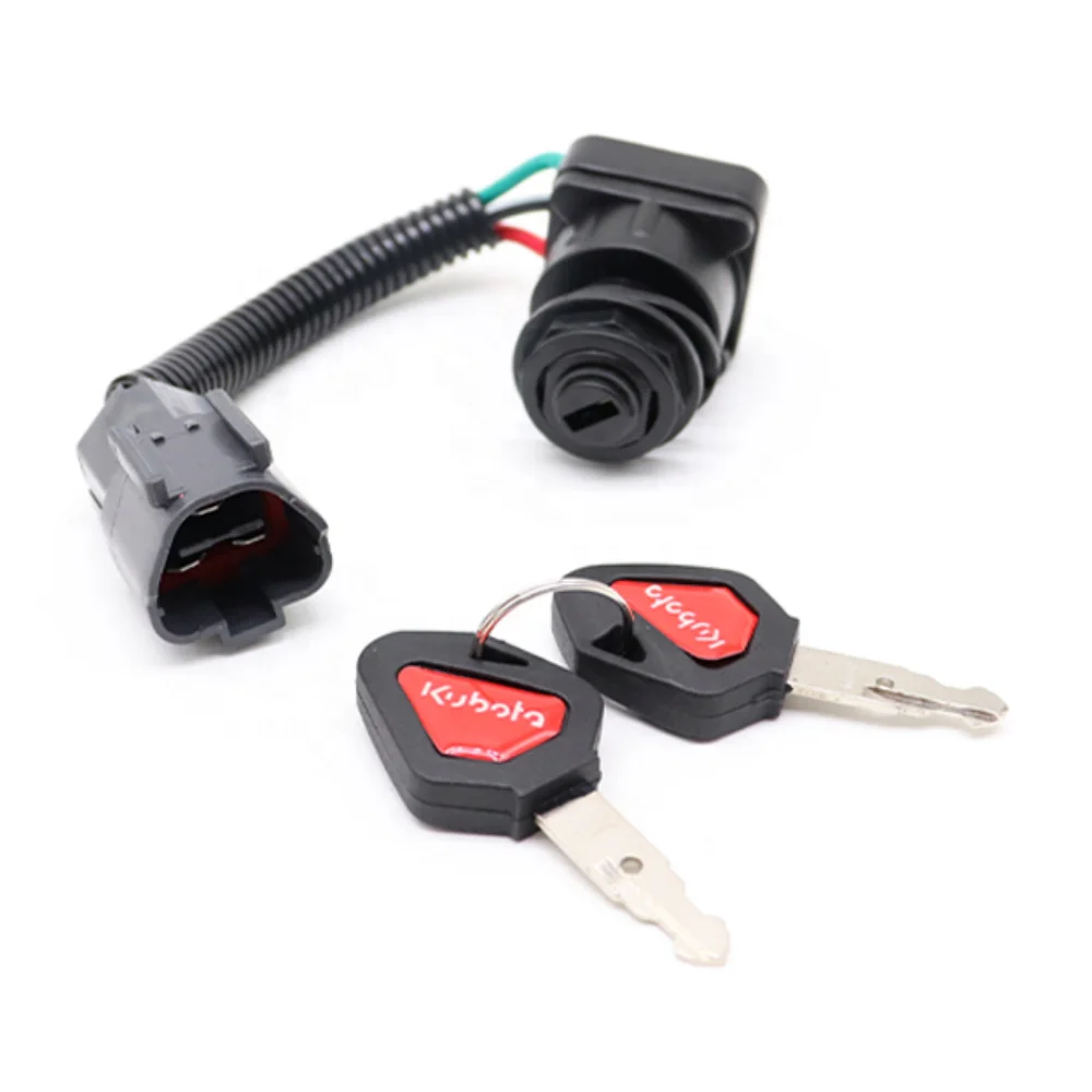 For Kubota Excavator Ignition Switch U15 20 30 35 KX155 161 Start Key Switch Electric Door Lock