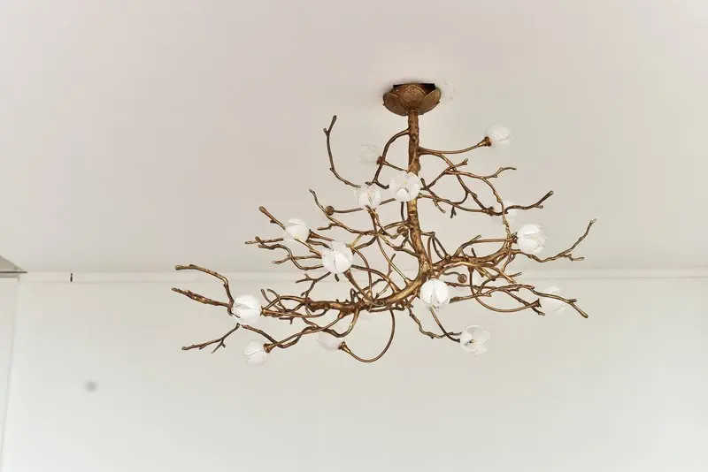 Meerosee Copper Lighting Fixture Hanging Branch Shape Suspended Lighting Modern chandeliers MD87014
