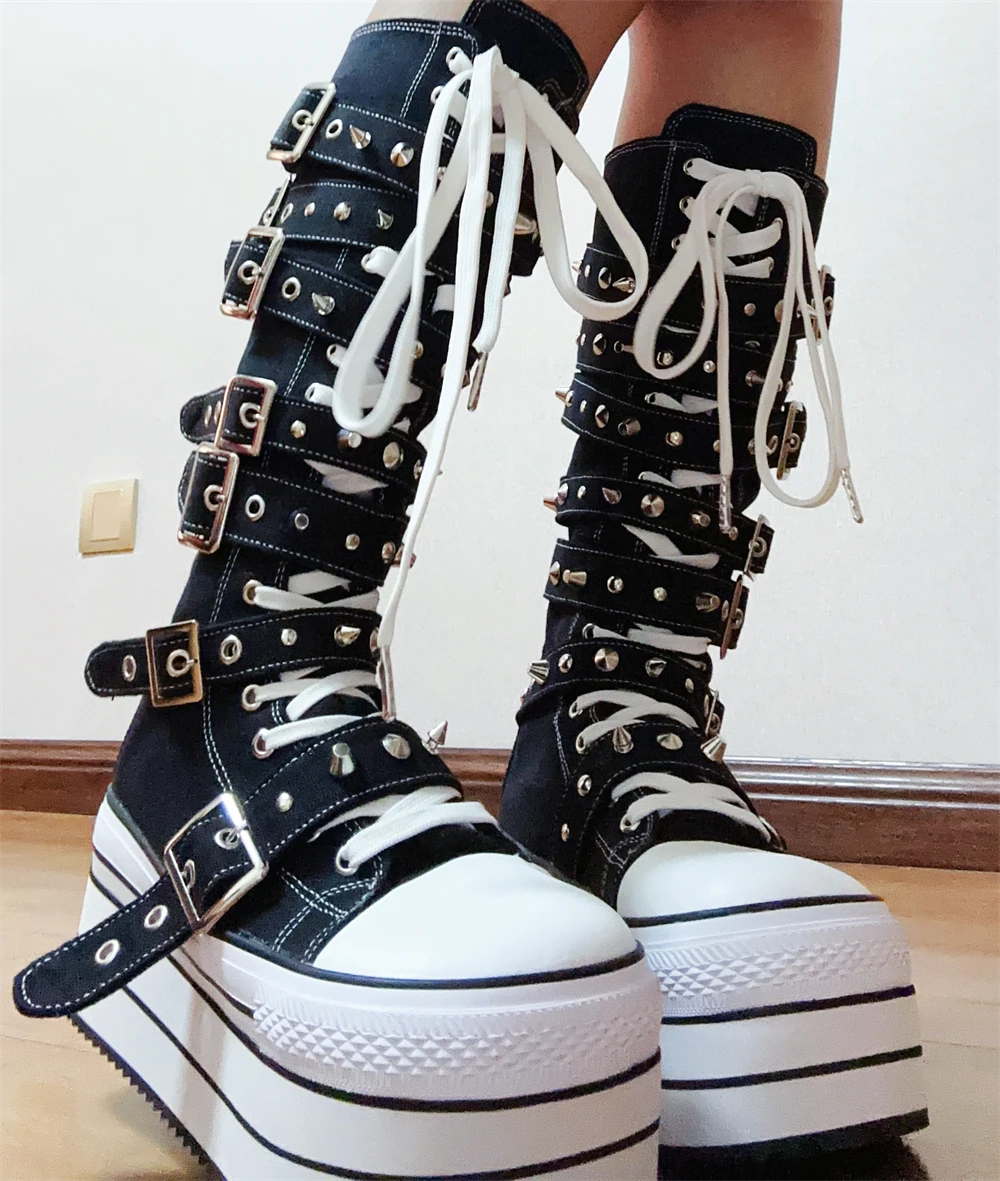Vintage Rivet Wasteland Style Punk Subculture Y2k Boots