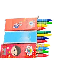 Mini Crayons with Custom Logo  Crayon Child 4 Color 8.8 Mm Round Art Painting Crayon Set for School Supplies