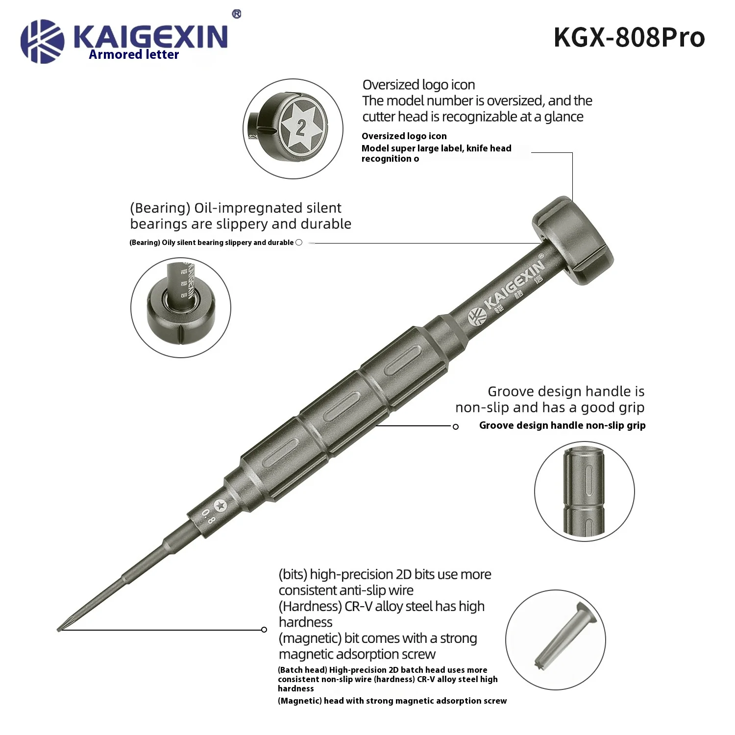 Kgx-808pro Industrial Grade Screwdriver Set - Non-Slip Precision