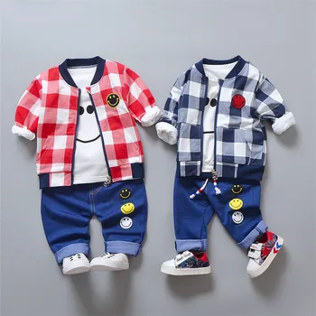3 Piece Clothing Set for Boys Girls Spring Autumn Cartoon Printing Hooded Coat Long Sleeve T shirt Pant Sportswear Kids Clothes