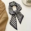 Bandeau foulard en soie à carreaux