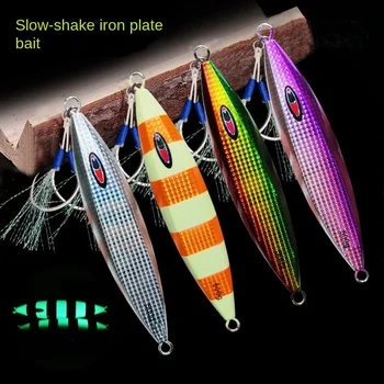 Bestseller Iron Plate Metal Jig Glow-in-the-Dark Laser Slow-Jigging Sea Fishing Bait for Grouper Spanish Mackerel Hooks – Metal Jig – view 2