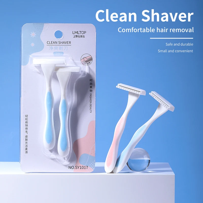 Custom Logo Single Blade Razor Shaver Set Reusable Safety Body Hair Removal Knife Good Plastic Hand Shaving Tool for Armpit