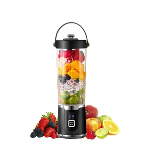 BPA Free 500ML Personal Size Cordless Rechargeable Portable Smoothie Maker 10 for Sharp Blades 3000mAh Crushing Ice USB for Car