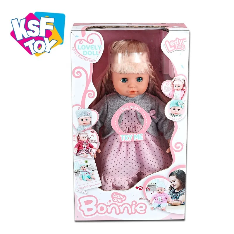 Прекрасная модная красивая кукла-девочка 14 дюймов настоящие куклы-младенцы с 12 звуками IC и расческой игрушки