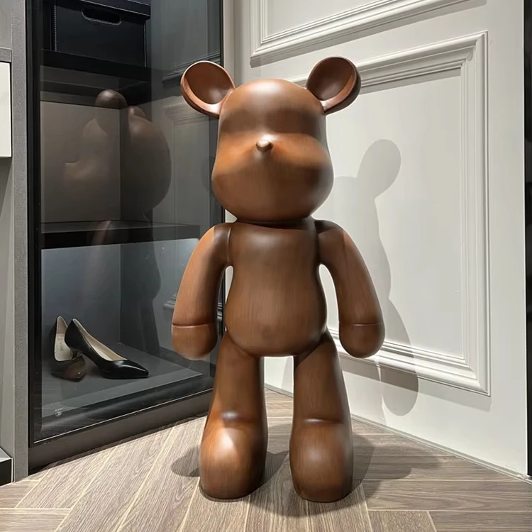 Promotional OEM Brown Bear Customized Animal Toys Resin Crafts Sculpture for Children