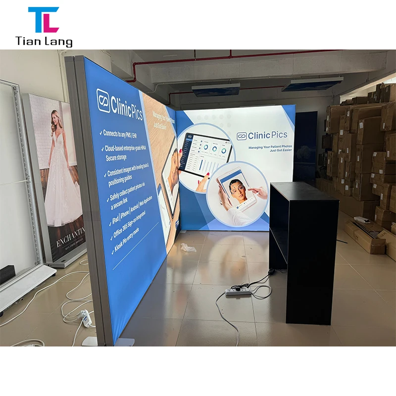 TianLang Kosmetikos Prekių Parodos Stendlas Dizainas Su Reklaminiais Šviesos Korpusais Įvykio Stendlas Parodos Rodymas