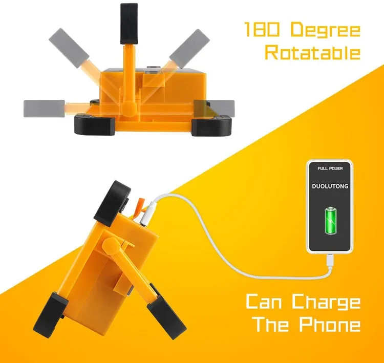 IP65 водонепроницаемый портативный многофункциональный прожектор на солнечной батарее уличный аварийный для кемпинга с usb и батареей