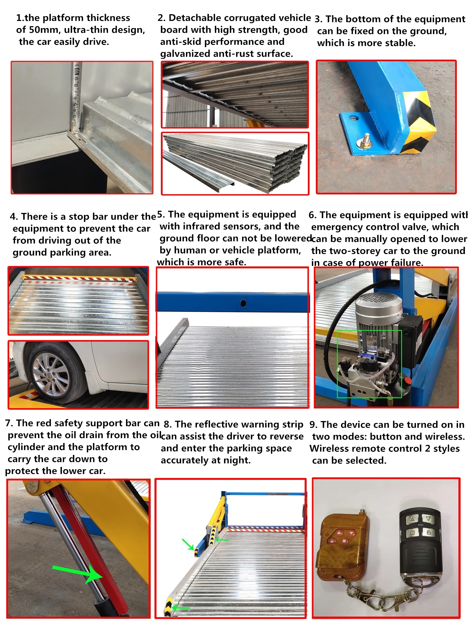 Full Automatic 2 Level Car Parking Lift Underground Garage Lift