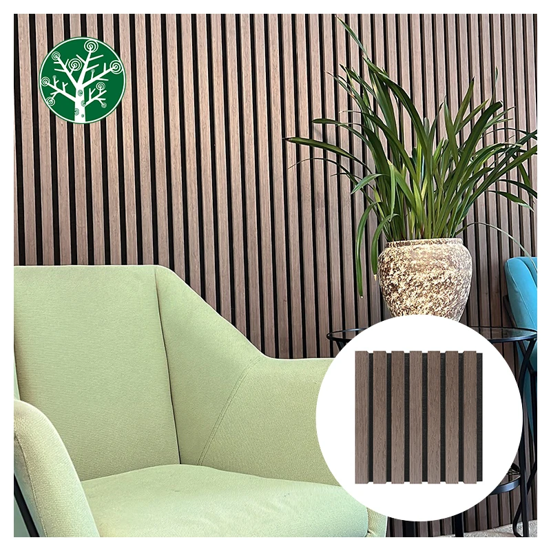 Akupanels Factory Price Delivery Providing MDF Polyester Fiber Wooden Slats Acoustic Panels for Soundproofing