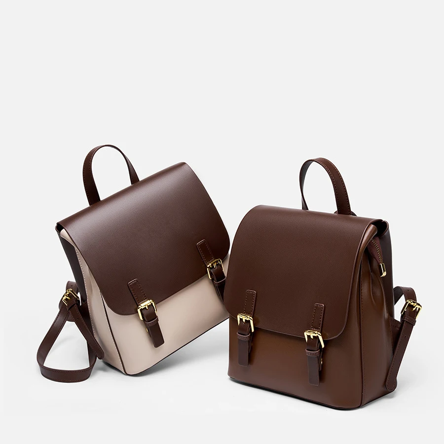 Custom OEM ODM Fashion Ladies School Bag Leather for Female Backpack Bag for Women Leather Women’s Backpacks