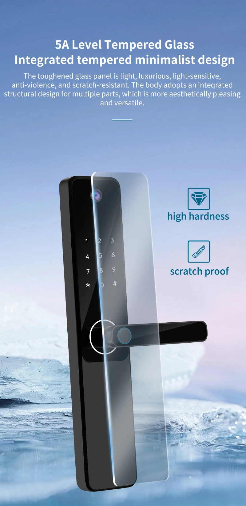 Factory Price S802Pro Smart Camera Lock Fingerprint Card Code Key Smart Tuya Wifi Phone Control Digital Door Lock